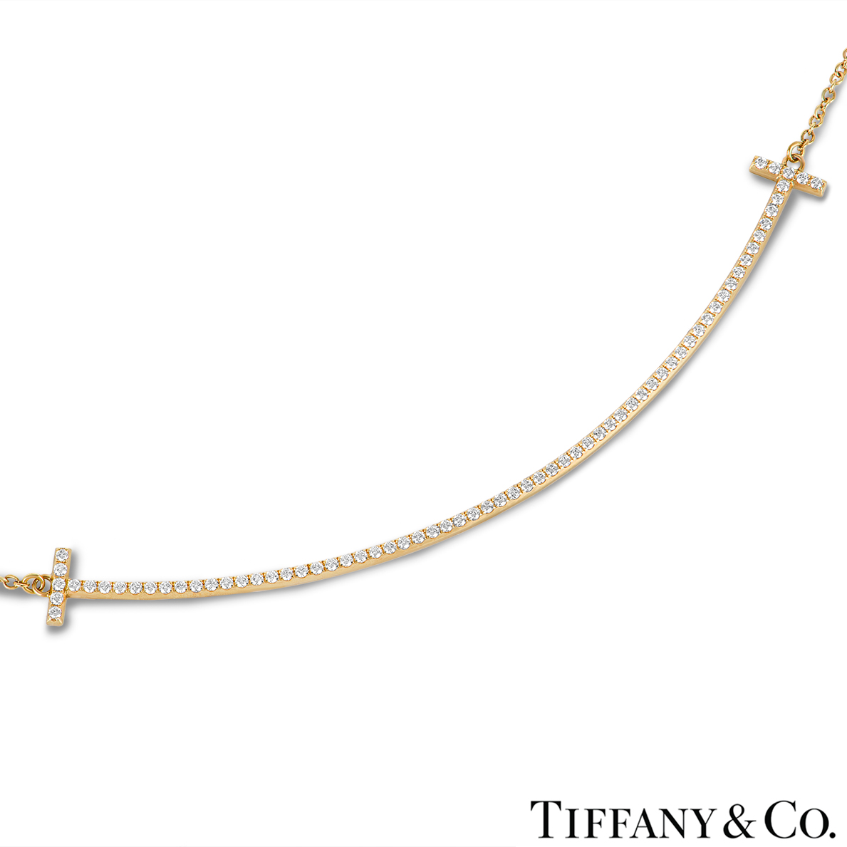 Tiffany & Co. Yellow Gold Diamond Smile Pendant
